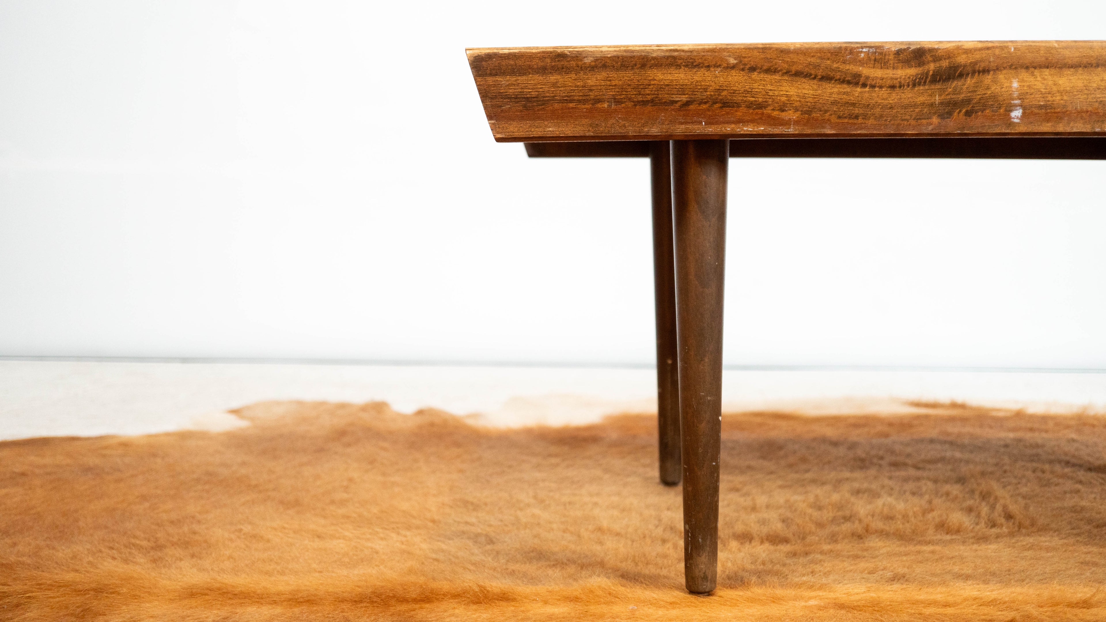 Vintage Mid Century Walnut Slat Bench or Table