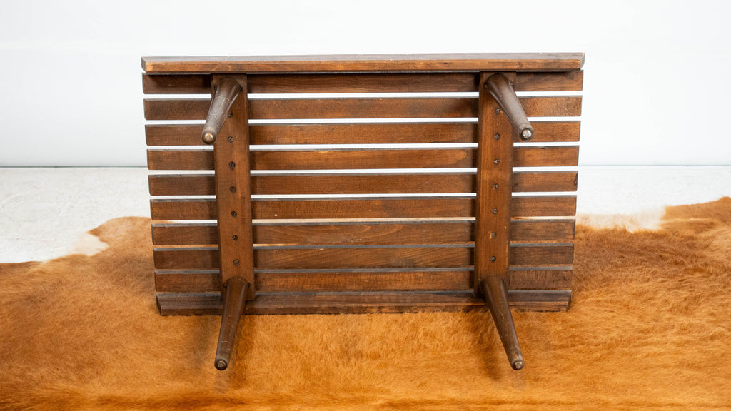 Vintage Mid Century Walnut Slat Bench or Table