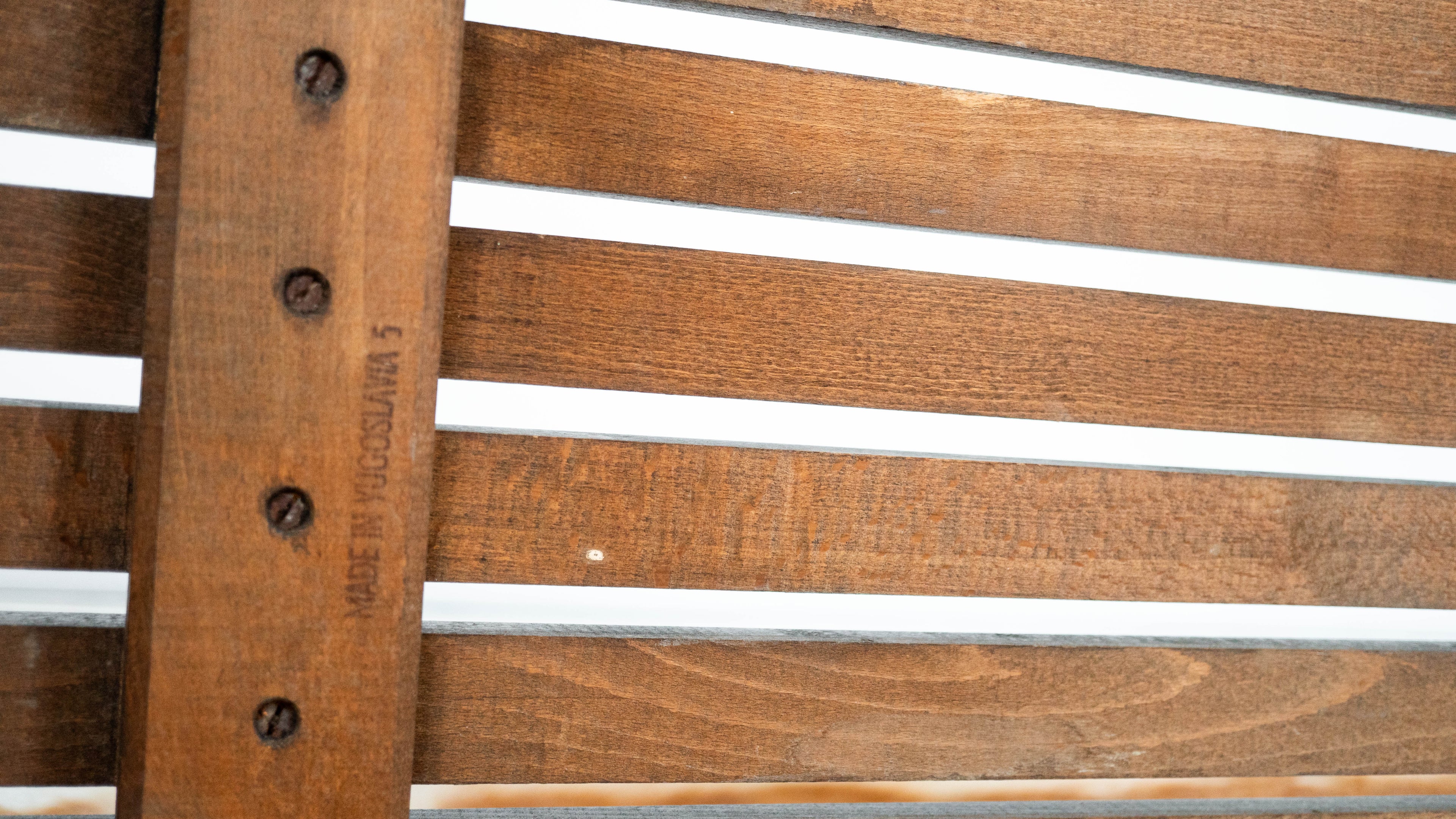 Vintage Mid Century Walnut Slat Bench or Table