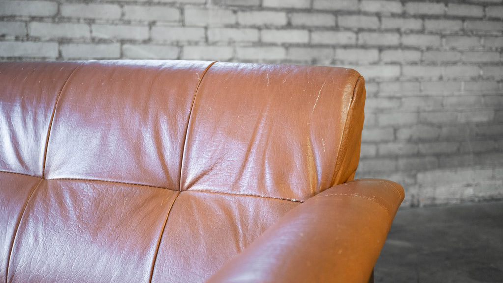 1970s Percival Lafer MP-185 Cognac Leather Sofa