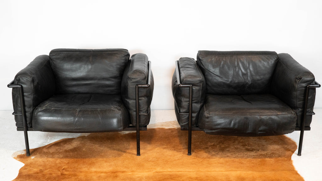 1980s Le Corbusier LC3 Grand Modele attr. Lounge Chairs - A Pair