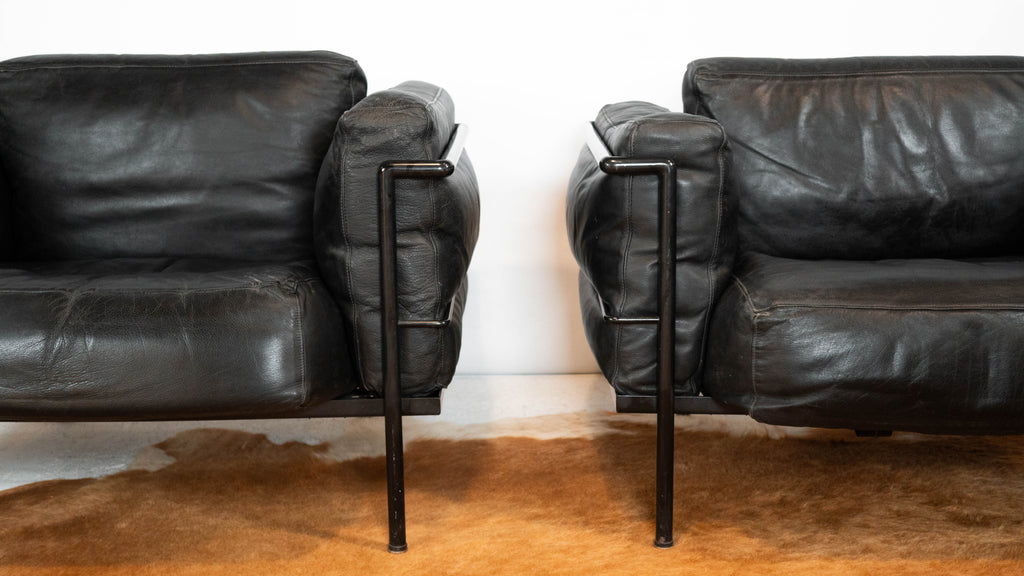 1980s Le Corbusier LC3 Grand Modele attr. Lounge Chairs - A Pair