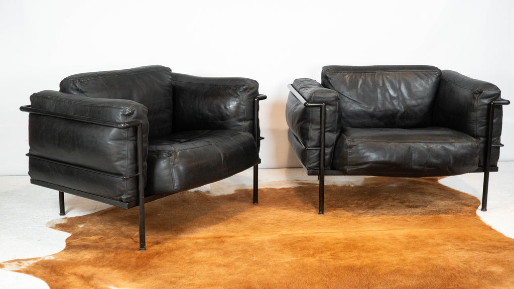 1980s Le Corbusier LC3 Grand Modele attr. Lounge Chairs - A Pair