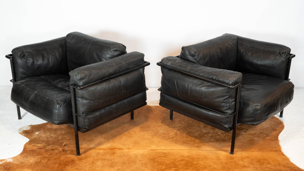 1980s Le Corbusier LC3 Grand Modele attr. Lounge Chairs - A Pair