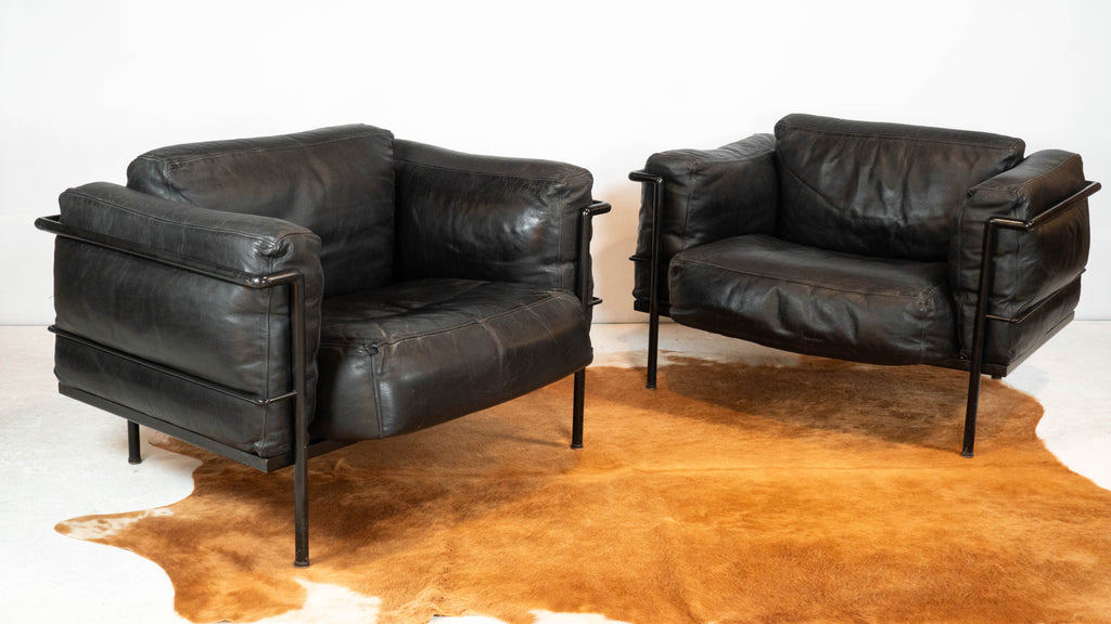 1980s Le Corbusier LC3 Grand Modele attr. Lounge Chairs - A Pair