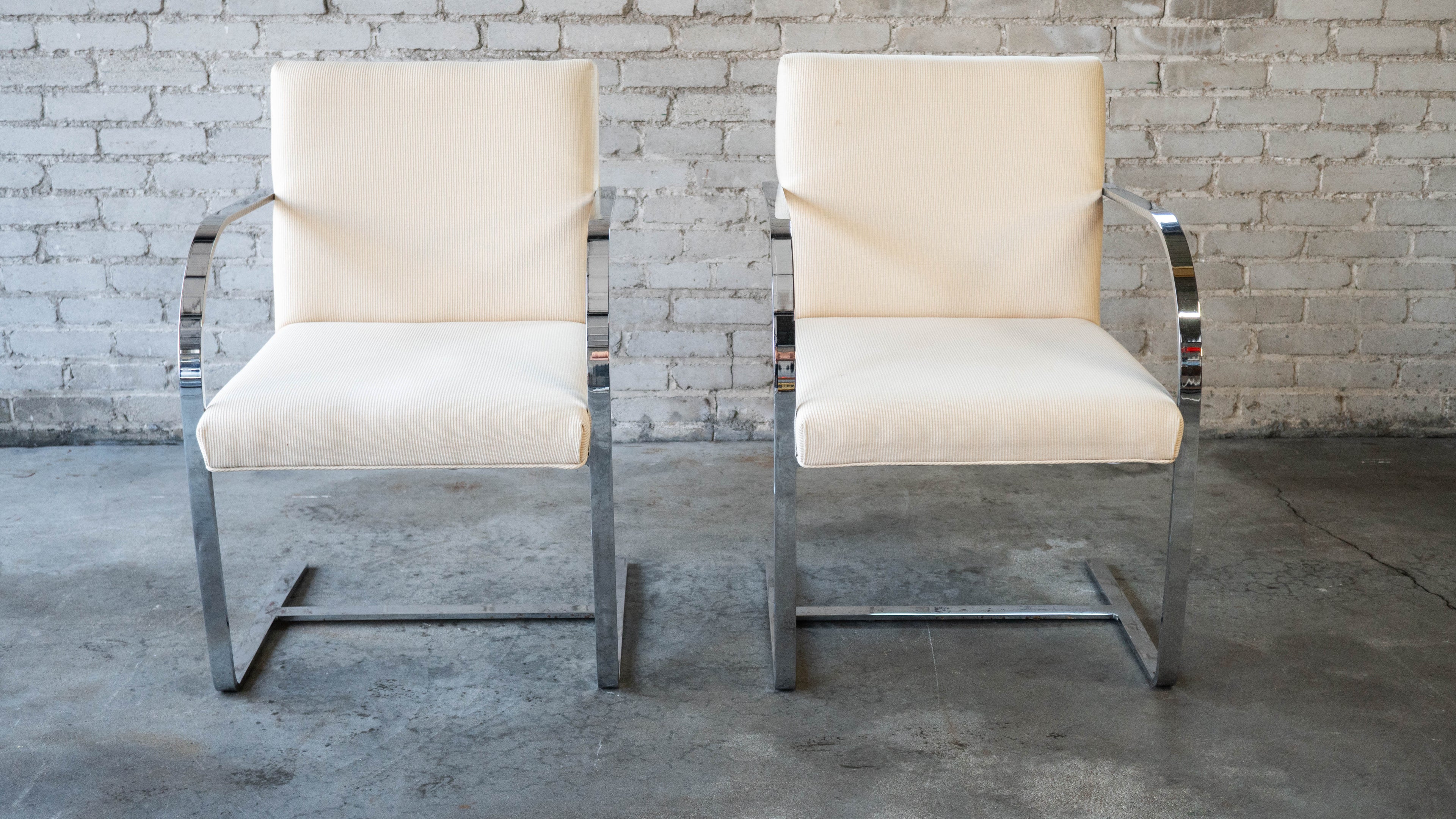 Vintage Mies Van Der Rohe Attr. Brno Flat Bar Chairs - A Pair