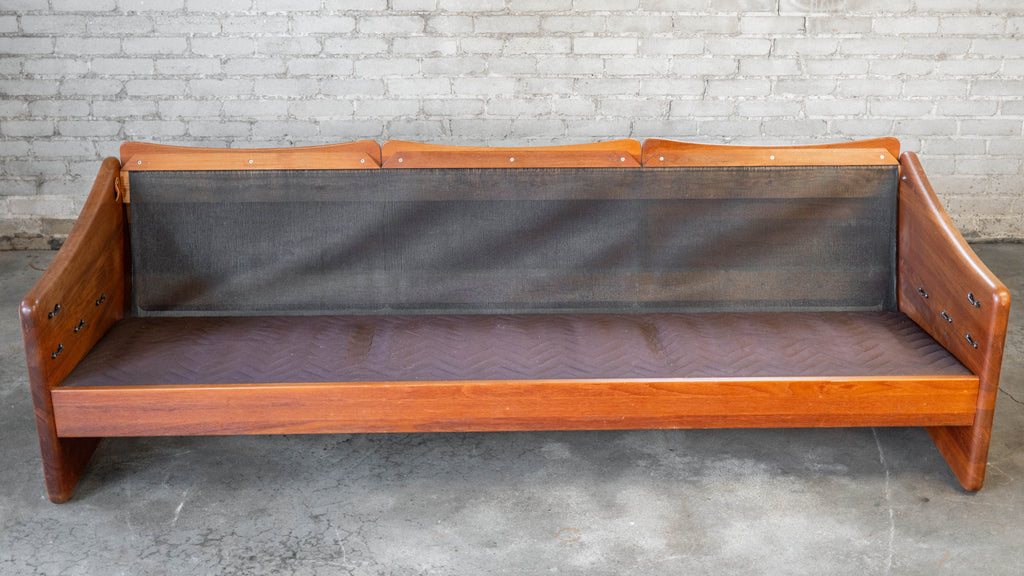 Vintage Danish Mikael Laursen Cognac Leather and Teak Sofa