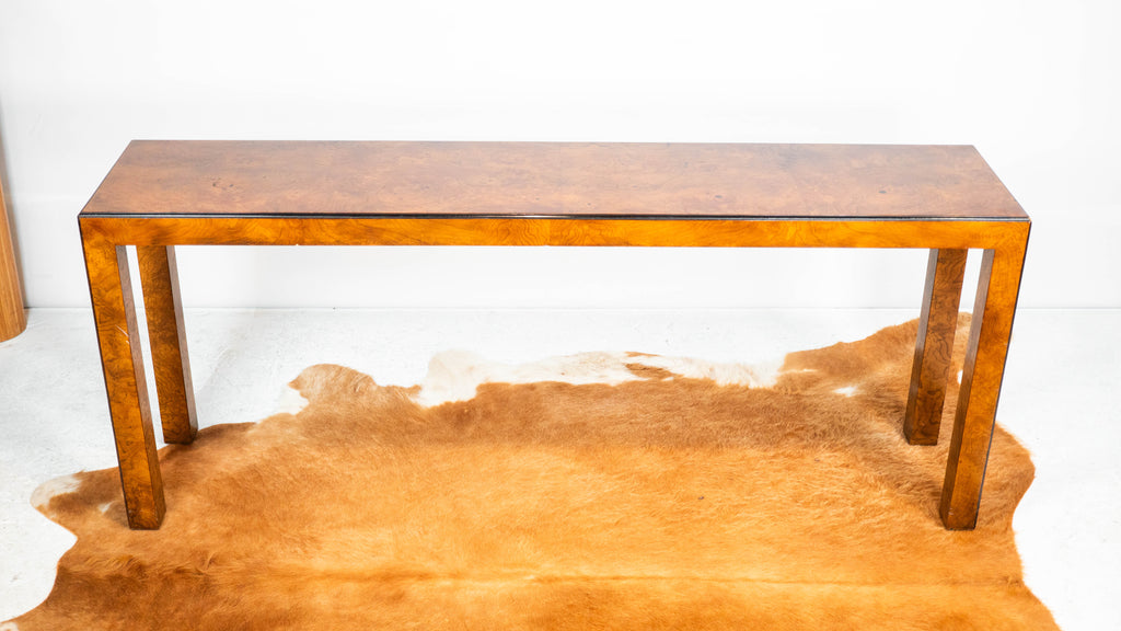 John Widdicomb Parsons Burl Wood Console Table