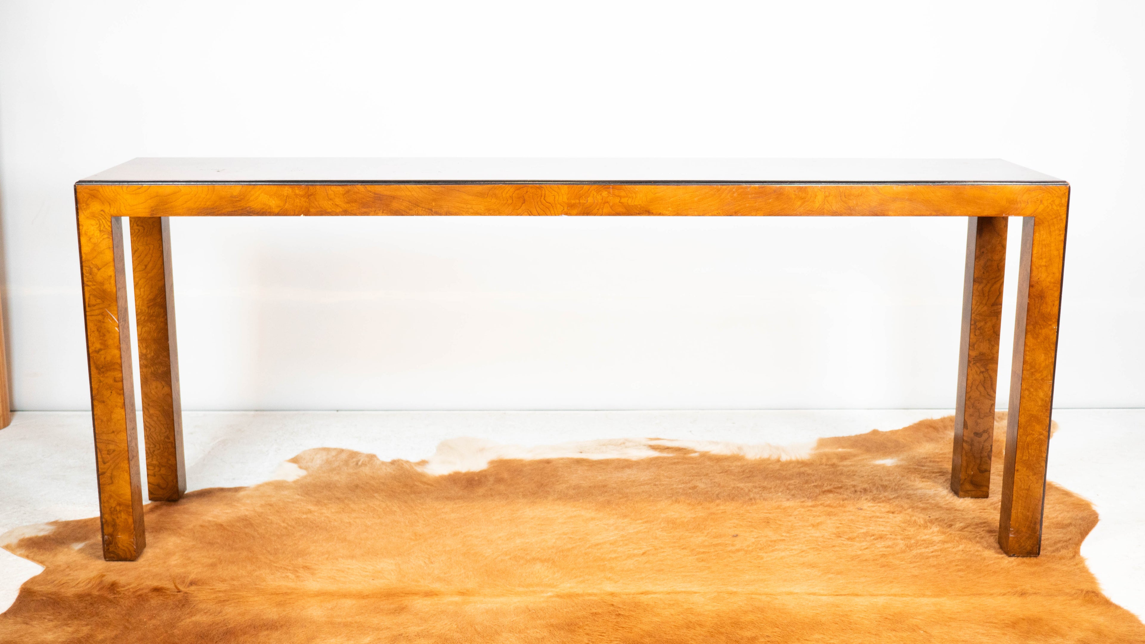 John Widdicomb Parsons Burl Wood Console Table