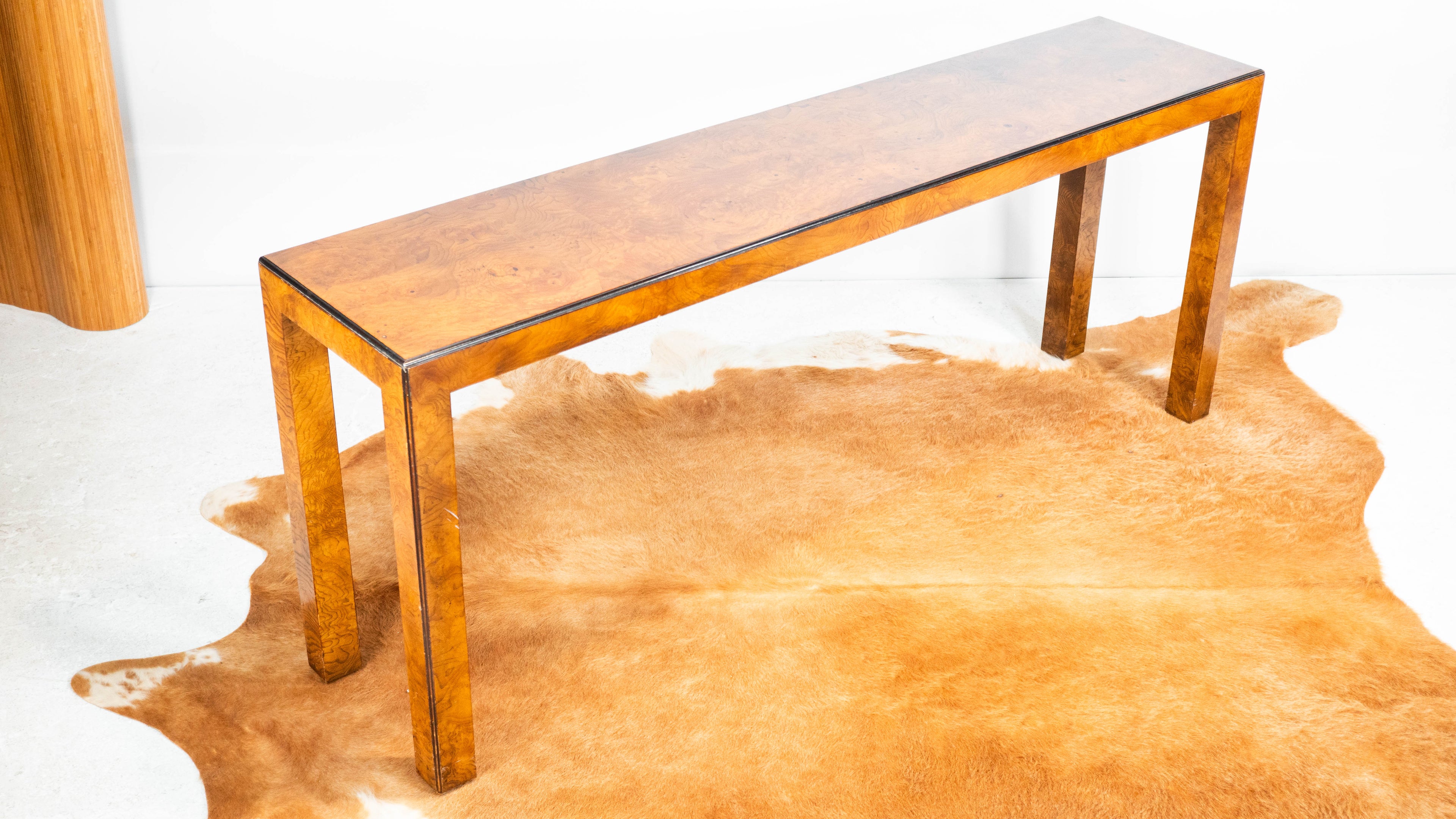 John Widdicomb Parsons Burl Wood Console Table