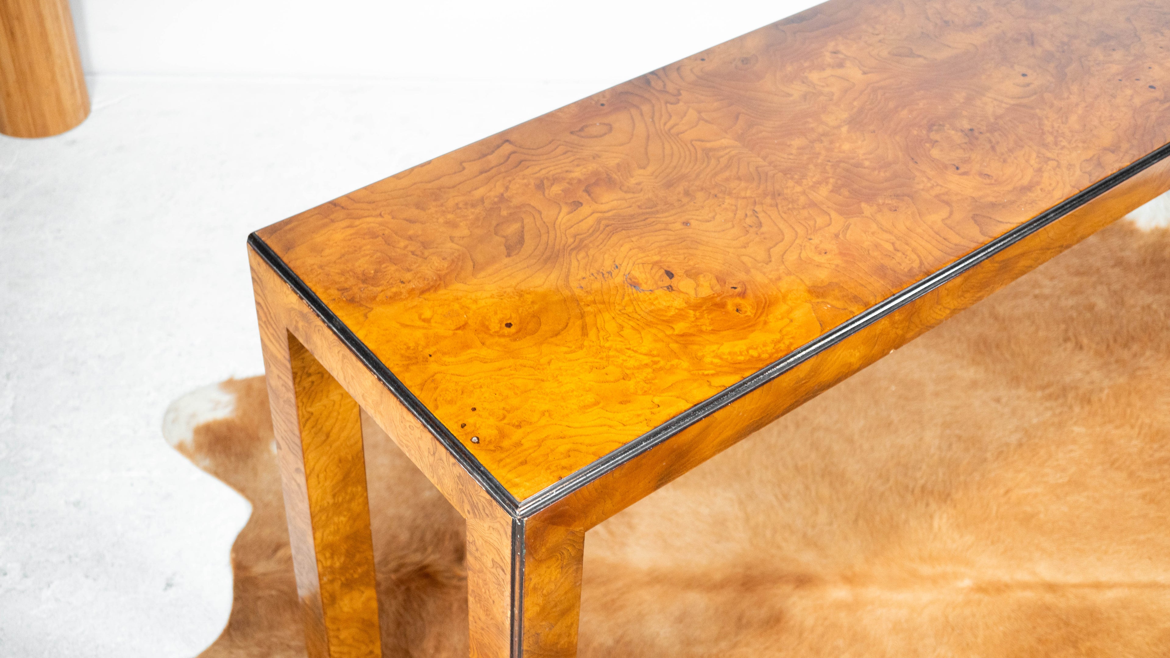 John Widdicomb Parsons Burl Wood Console Table