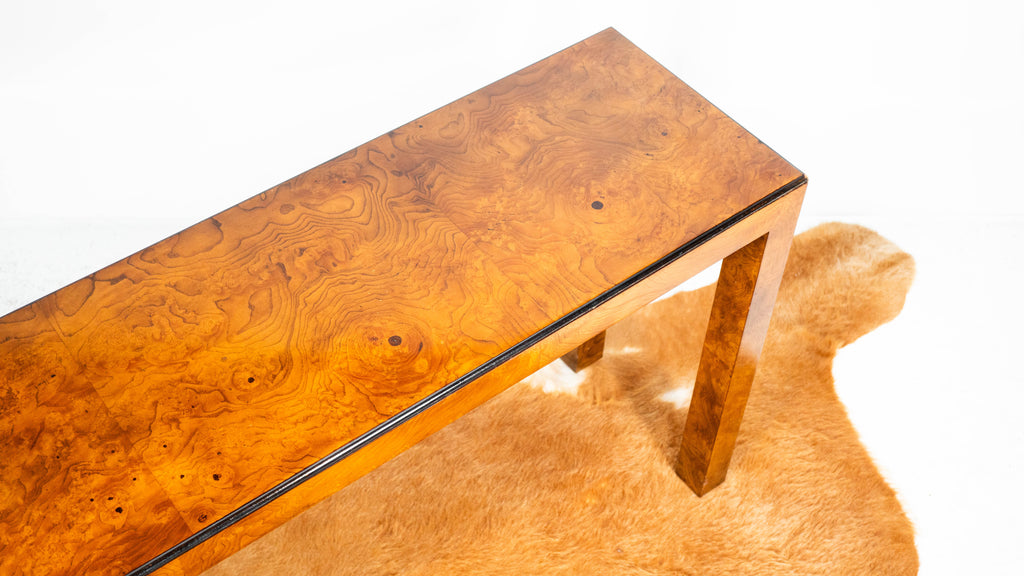 John Widdicomb Parsons Burl Wood Console Table