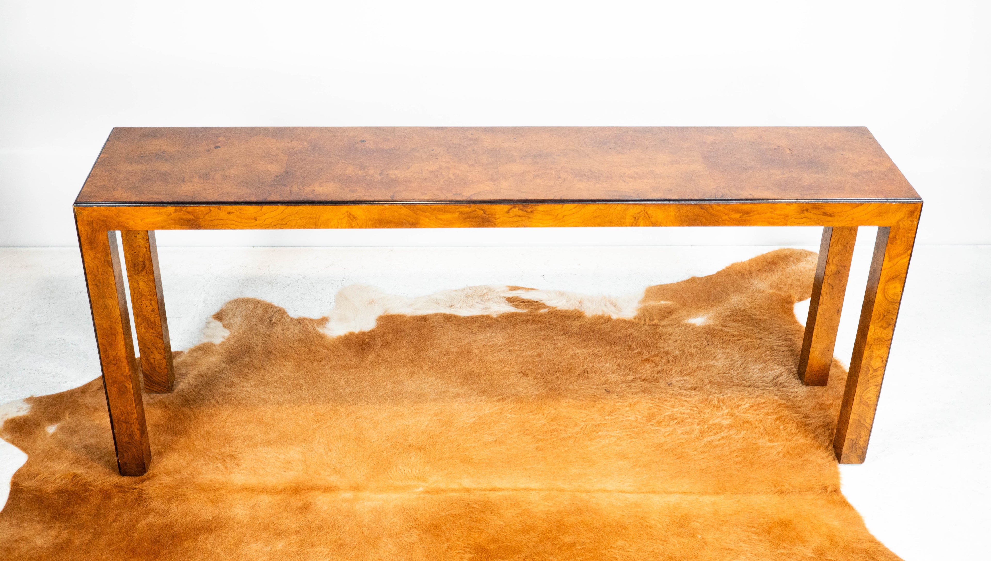 John Widdicomb Parsons Burl Wood Console Table