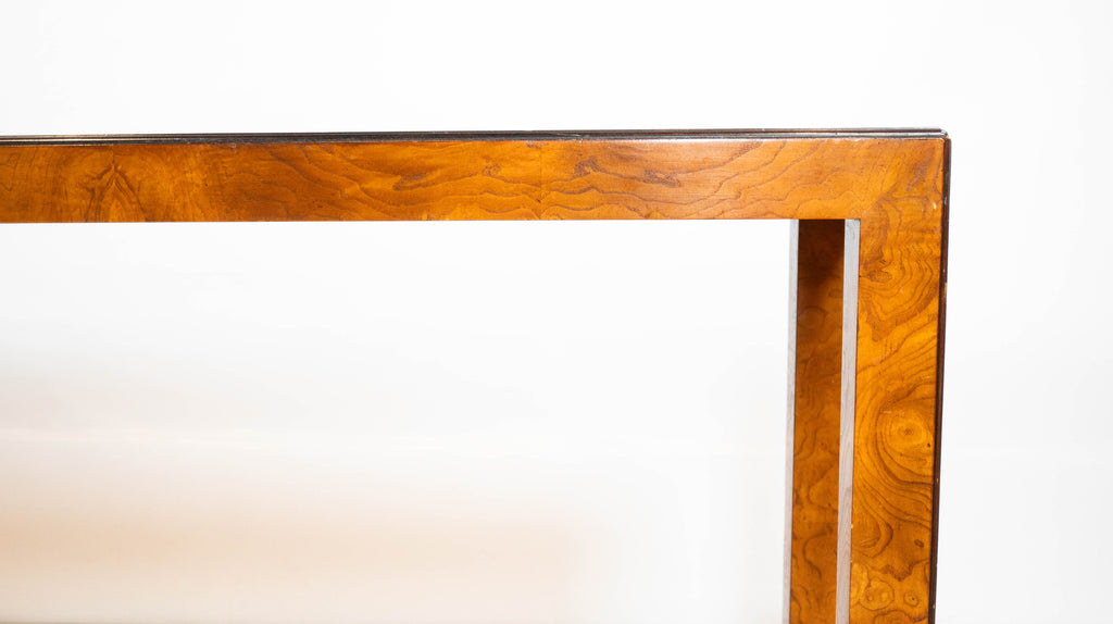 John Widdicomb Parsons Burl Wood Console Table