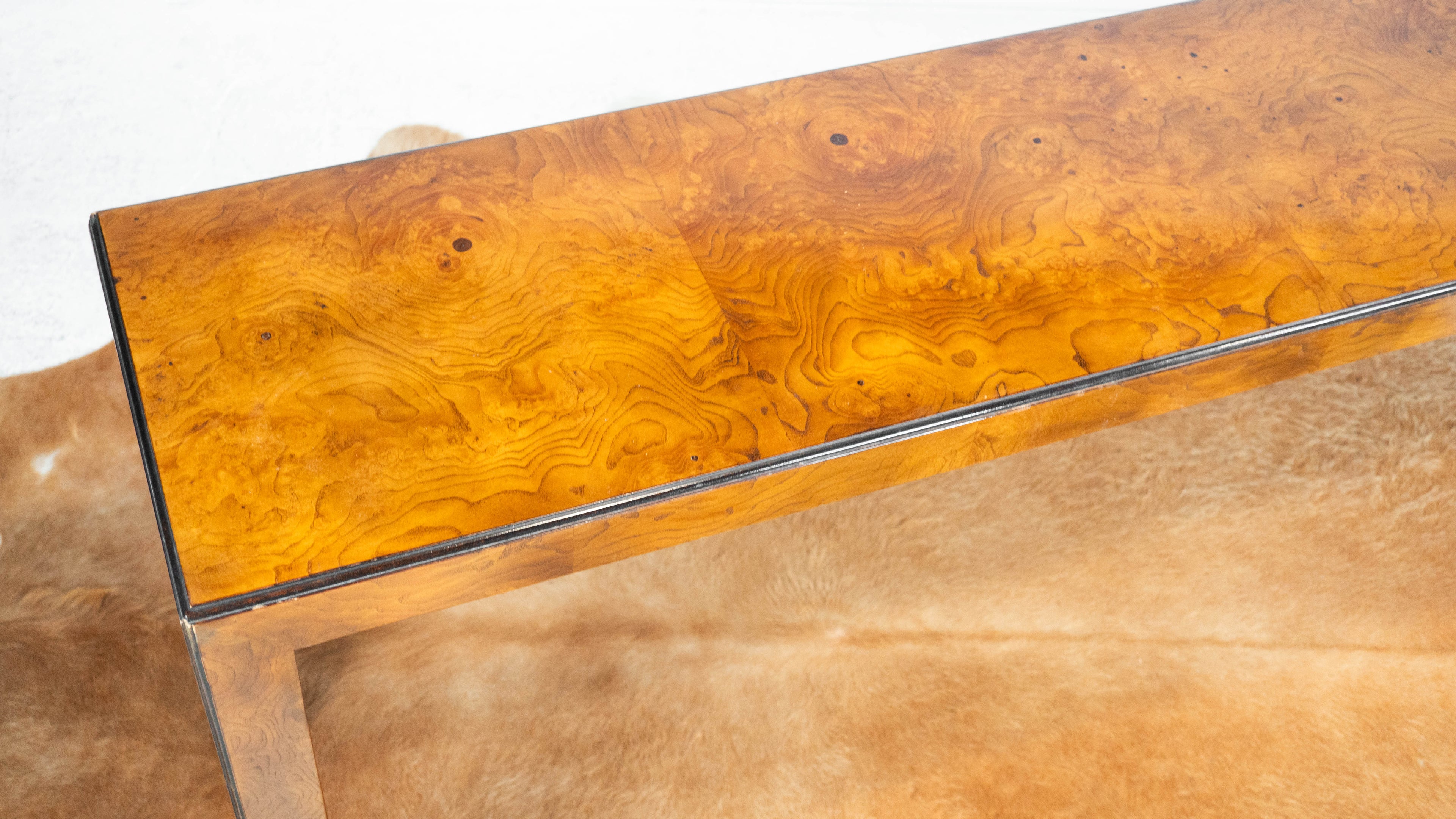 John Widdicomb Parsons Burl Wood Console Table