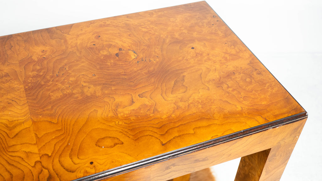 John Widdicomb Parsons Burl Wood Console Table
