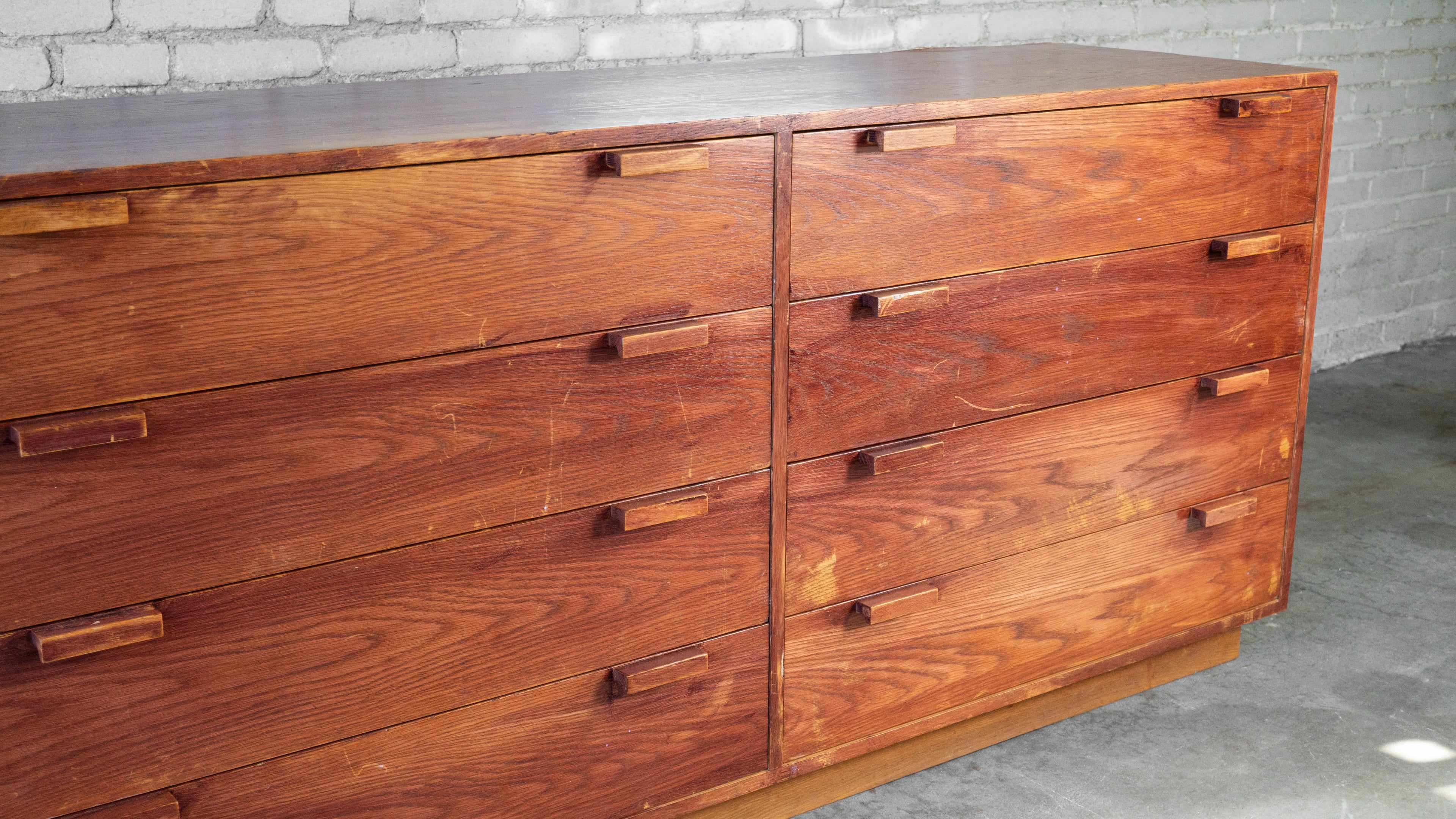 1970s Charles Webb Eight-Drawer Oak Dresser