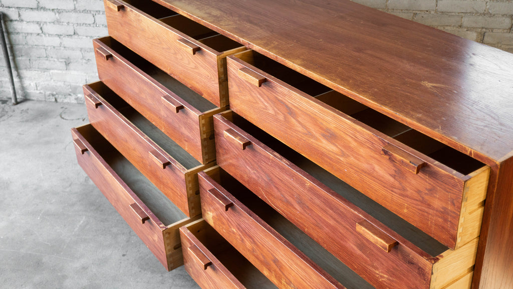 1970s Charles Webb Eight-Drawer Oak Dresser
