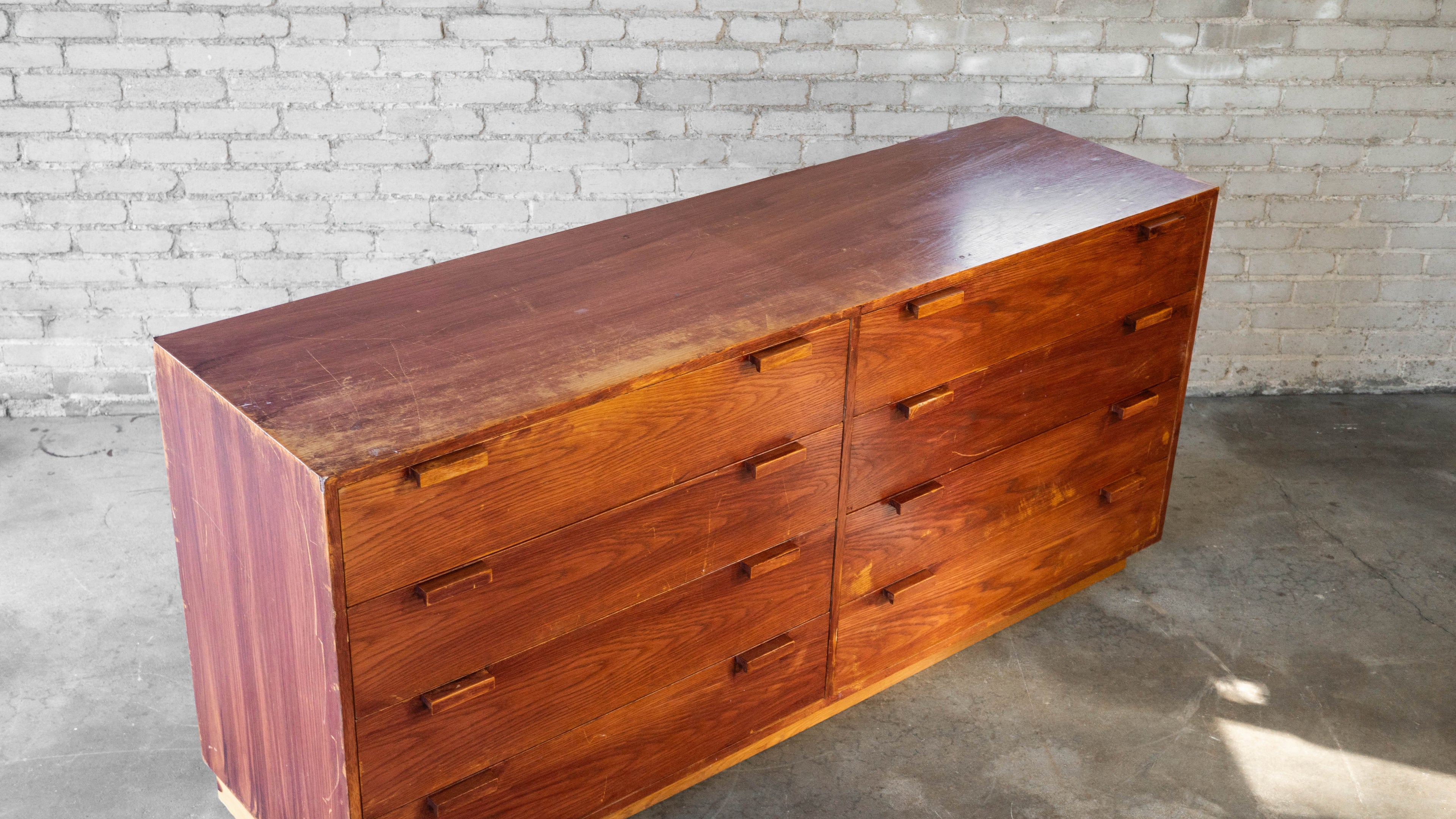 1970s Charles Webb Eight-Drawer Oak Dresser