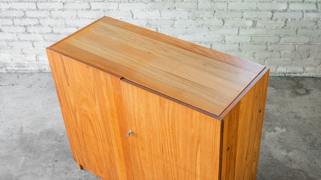 1970s Mid-Century Danish Modern Teak Hideaway Desk & Cabinet