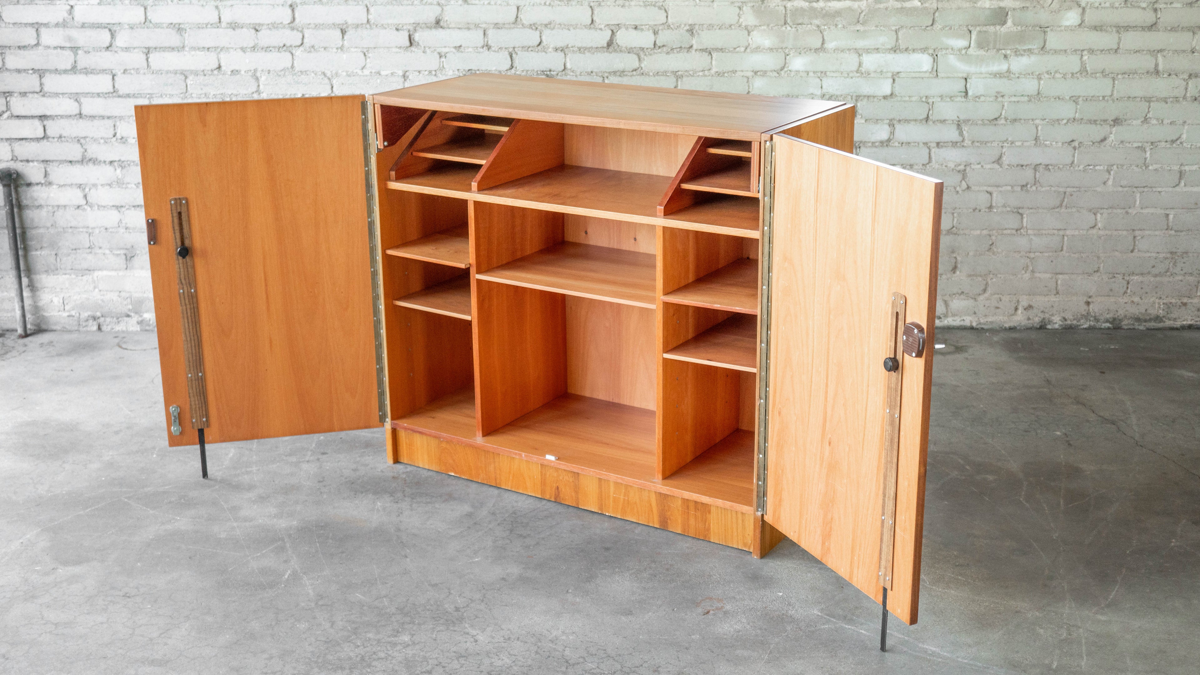 1970s Mid-Century Danish Modern Teak Hideaway Desk & Cabinet