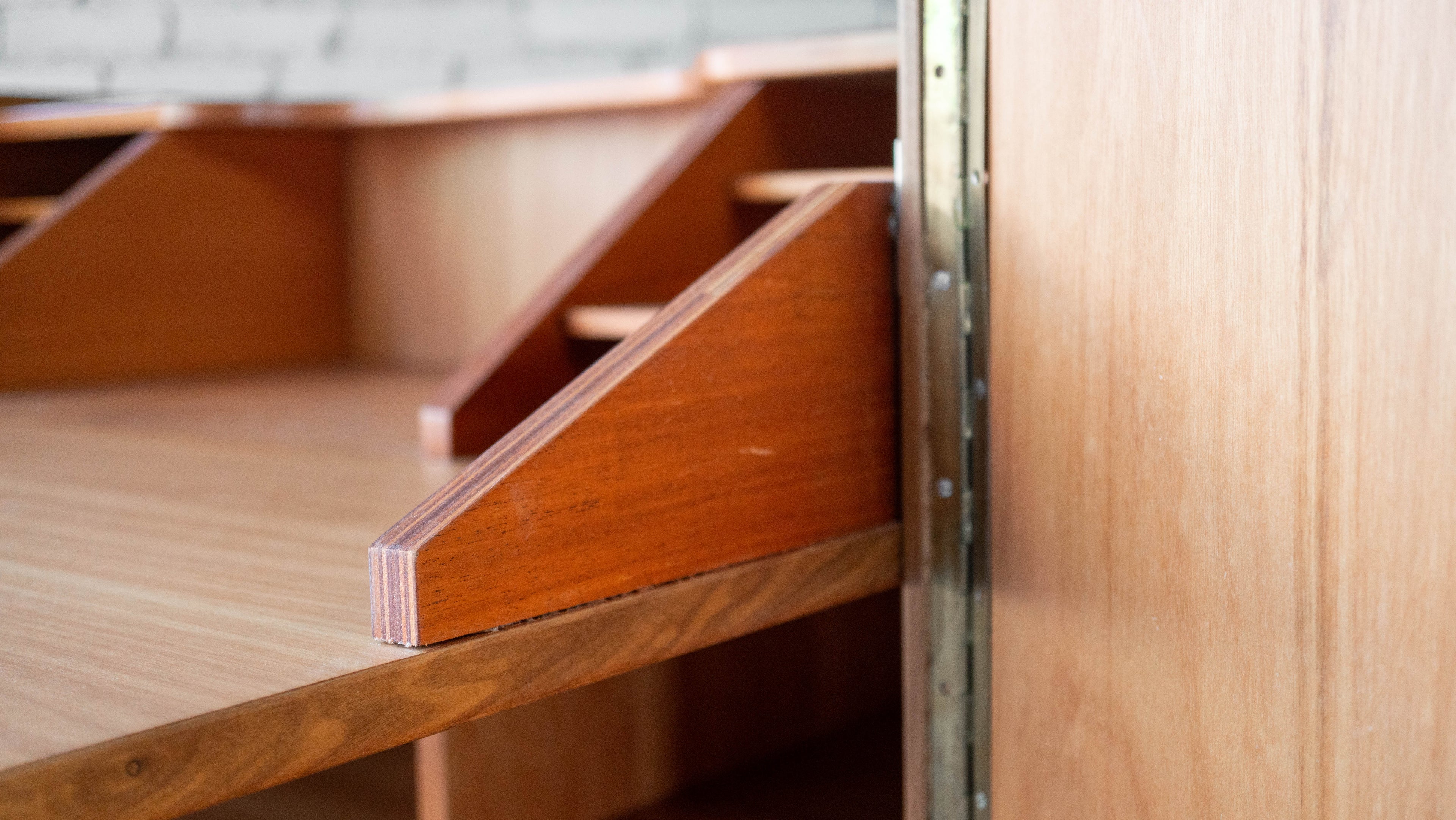 1970s Mid-Century Danish Modern Teak Hideaway Desk & Cabinet