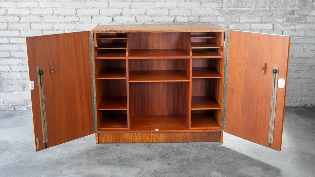 1970s Mid-Century Danish Modern Rosewood Hideaway Desk & Cabinet