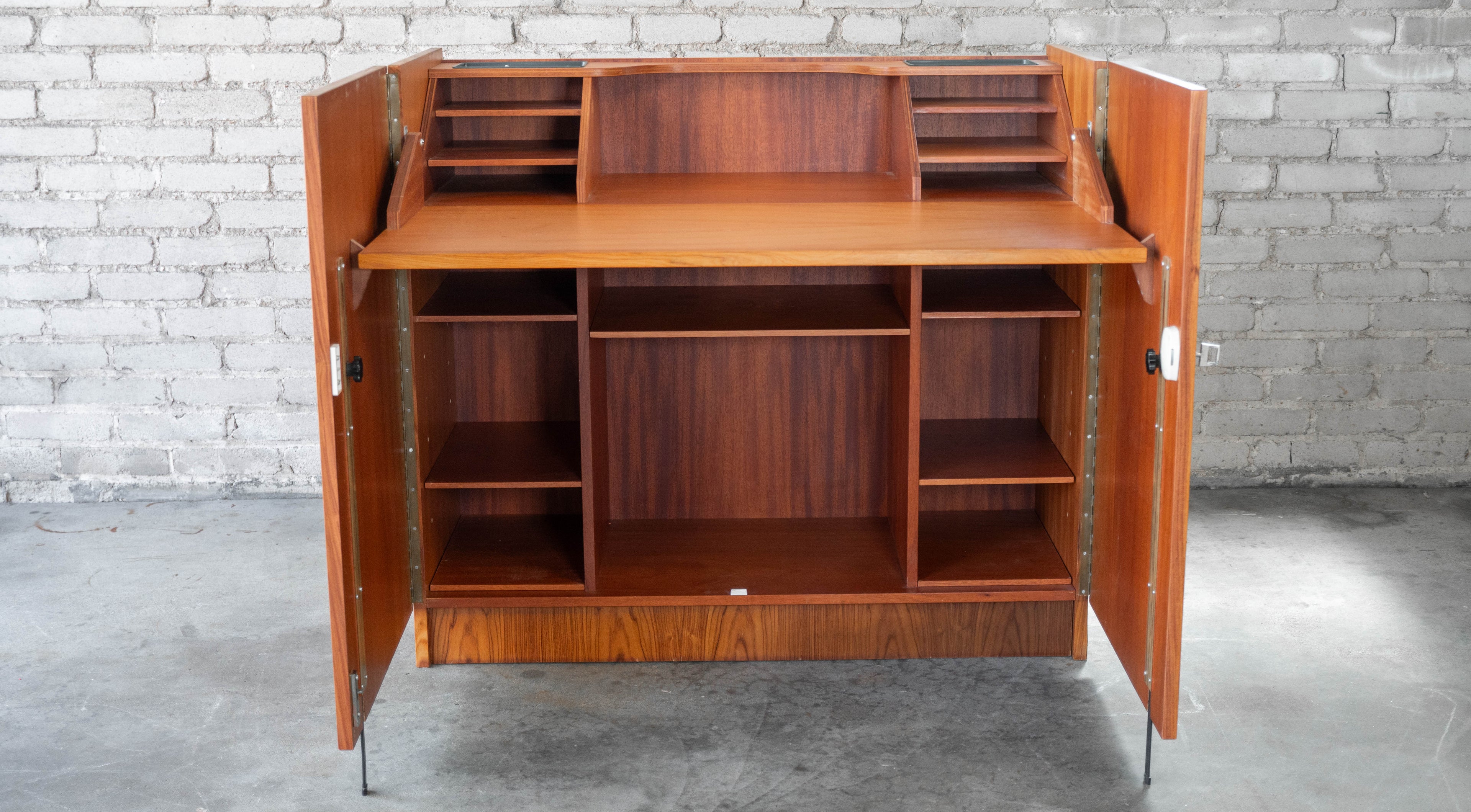 1970s Mid-Century Danish Modern Rosewood Hideaway Desk & Cabinet