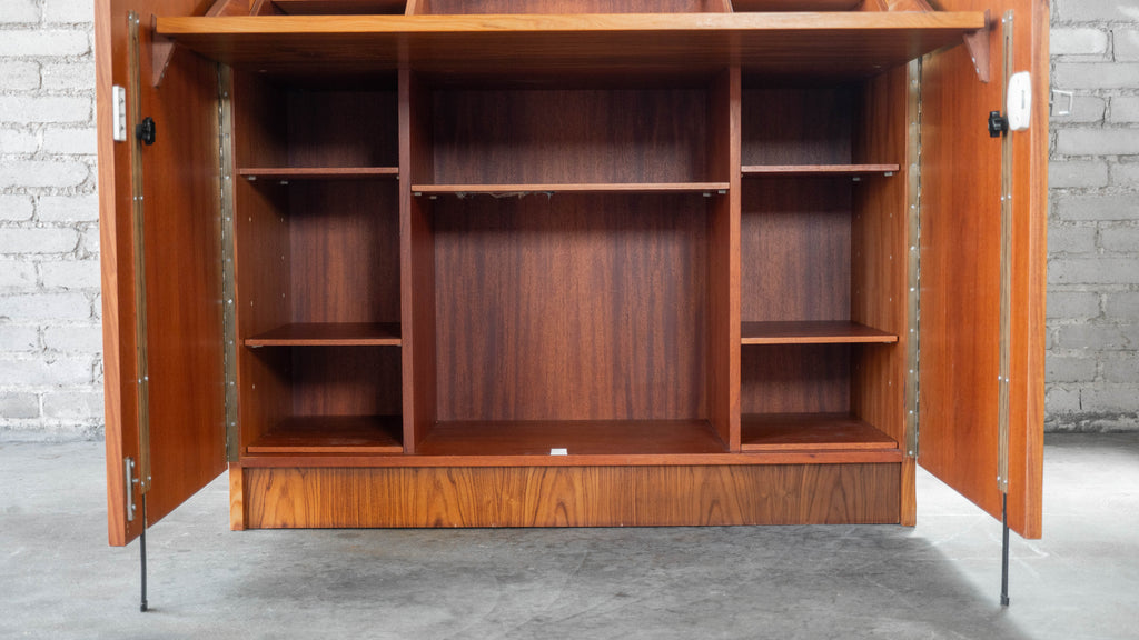 1970s Mid-Century Danish Modern Rosewood Hideaway Desk & Cabinet