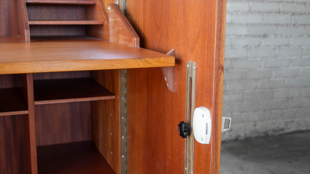 1970s Mid-Century Danish Modern Rosewood Hideaway Desk & Cabinet