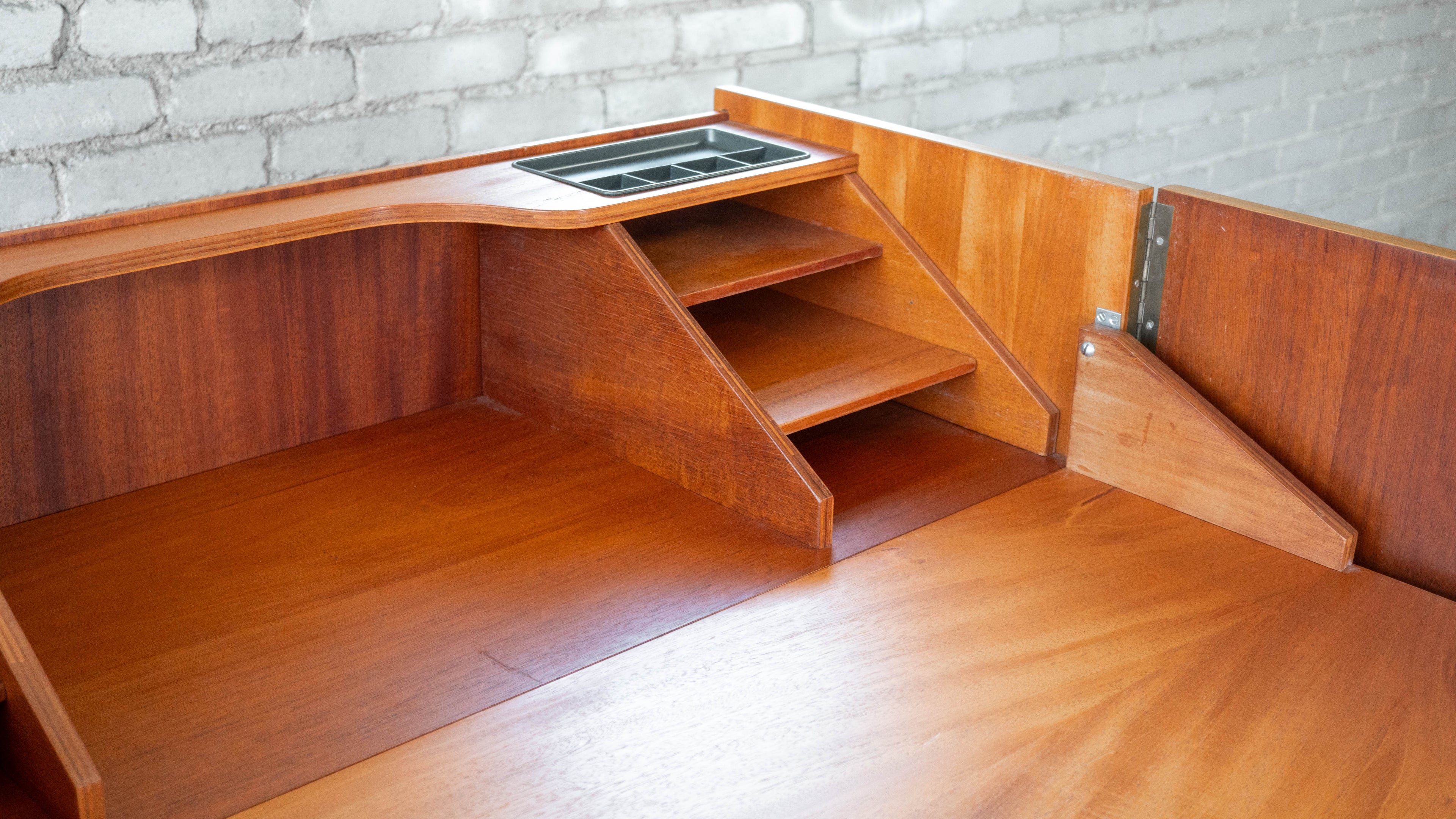1970s Mid-Century Danish Modern Rosewood Hideaway Desk & Cabinet