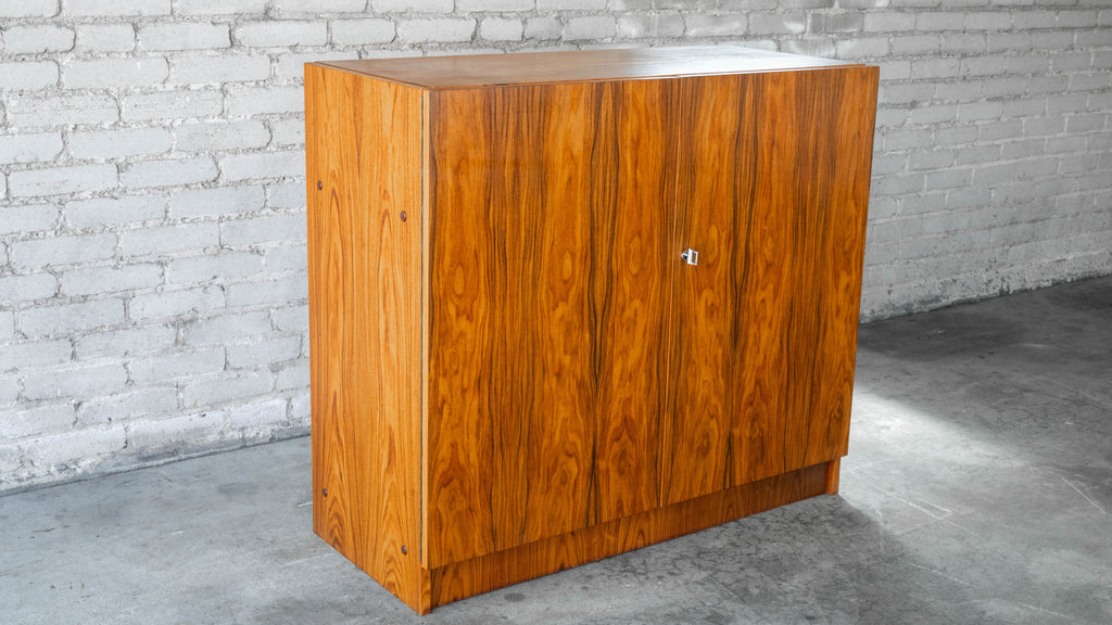 1970s Mid-Century Danish Modern Rosewood Hideaway Desk & Cabinet