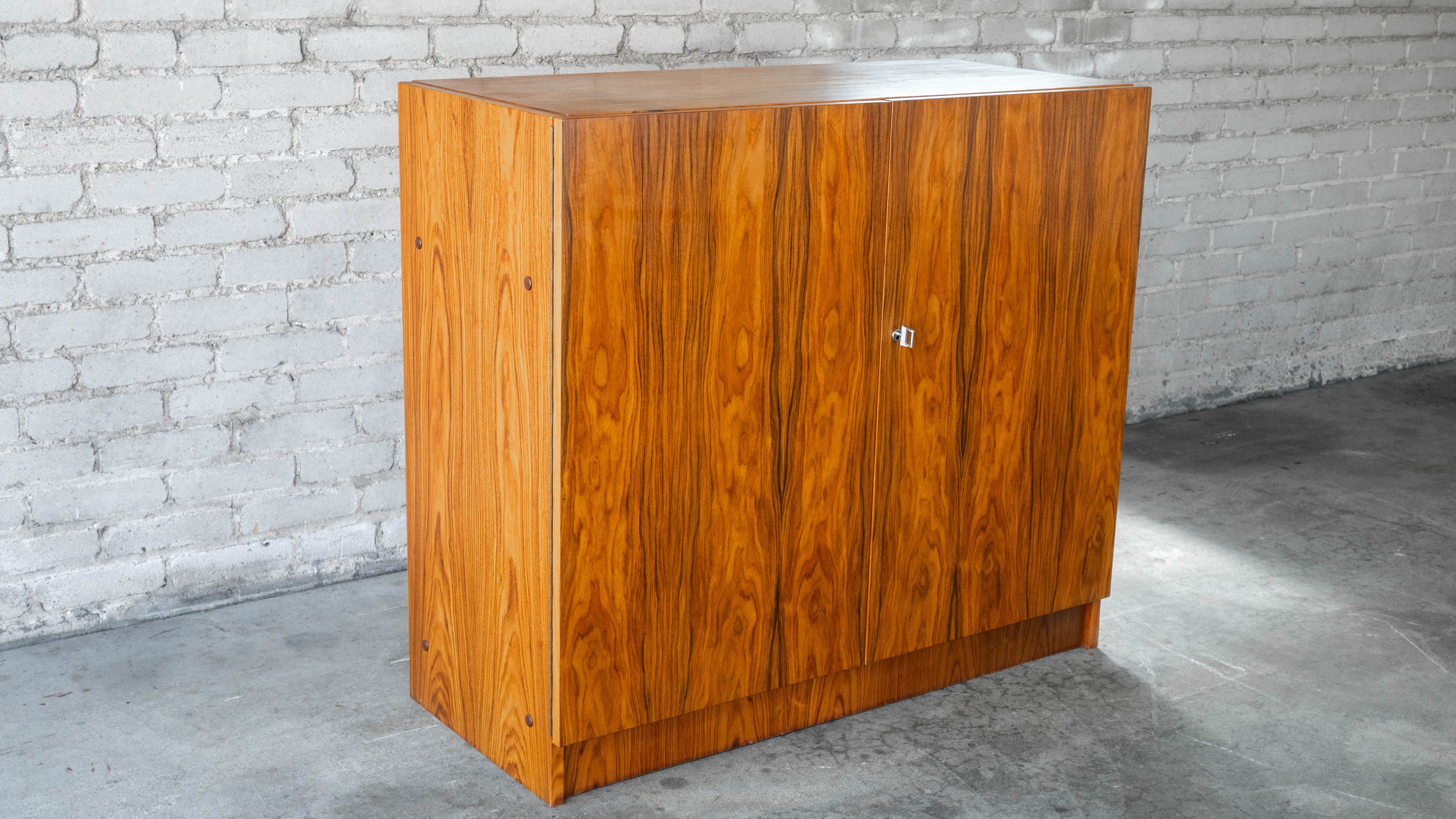1970s Mid-Century Danish Modern Rosewood Hideaway Desk & Cabinet