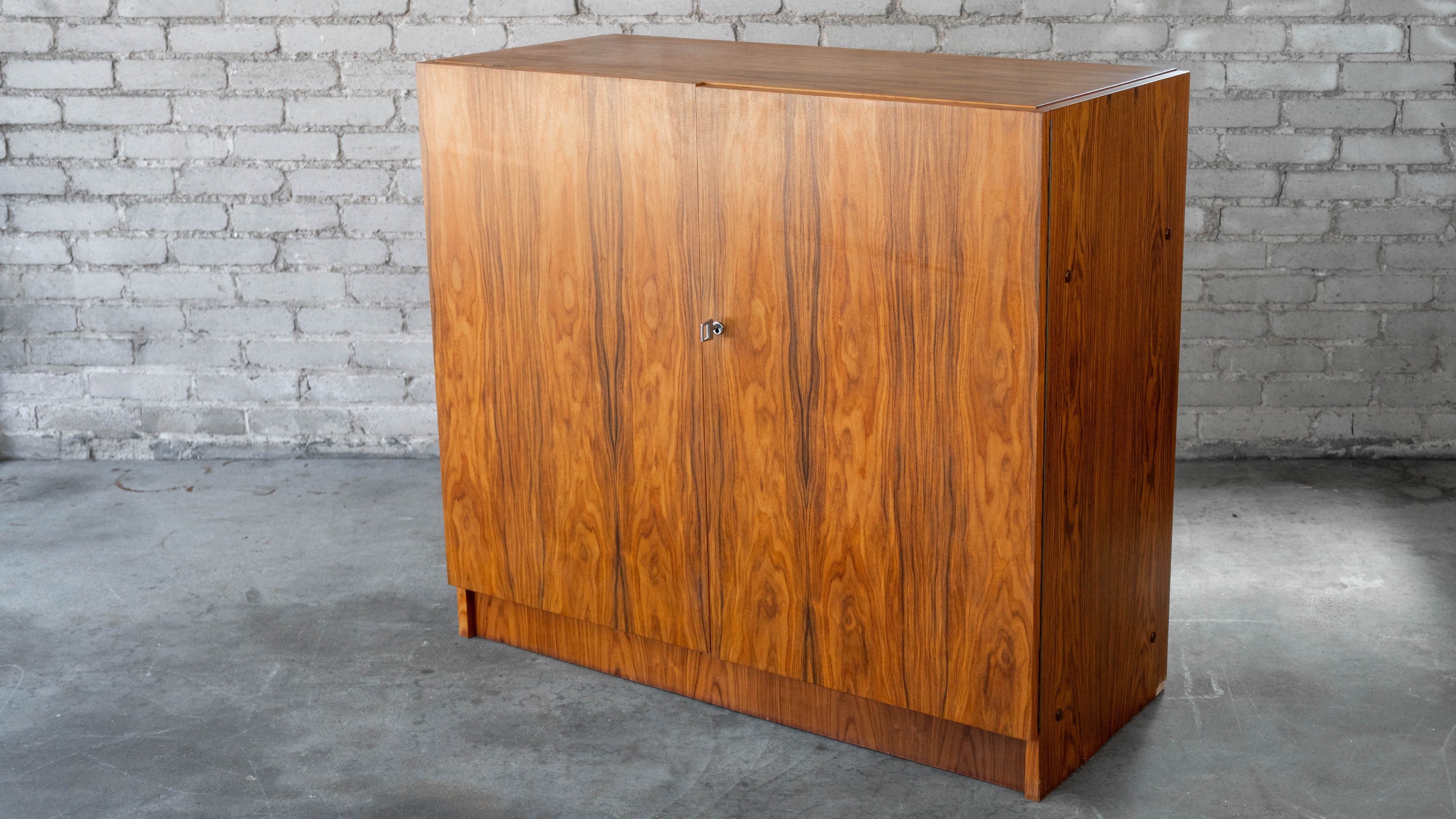 1970s Mid-Century Danish Modern Rosewood Hideaway Desk & Cabinet