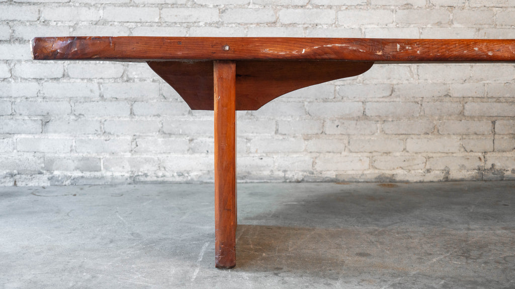 1970s Mid-Century Modern Live Edge Solid Wood Bench