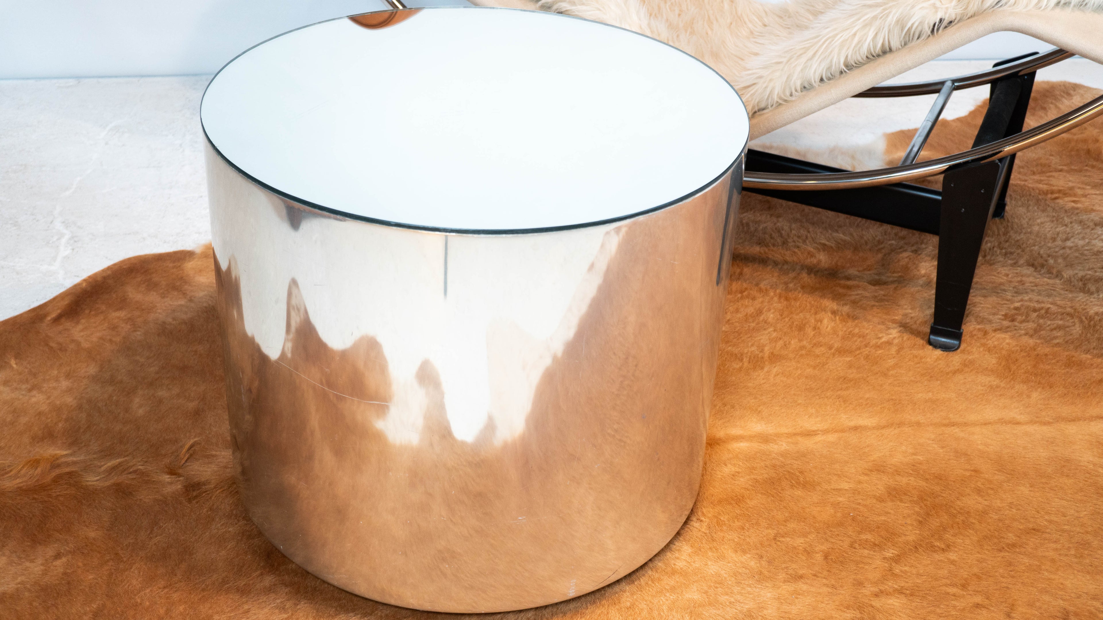 1980s Paul Mayen Rolling Drum Chrome Side Table for Habitat International