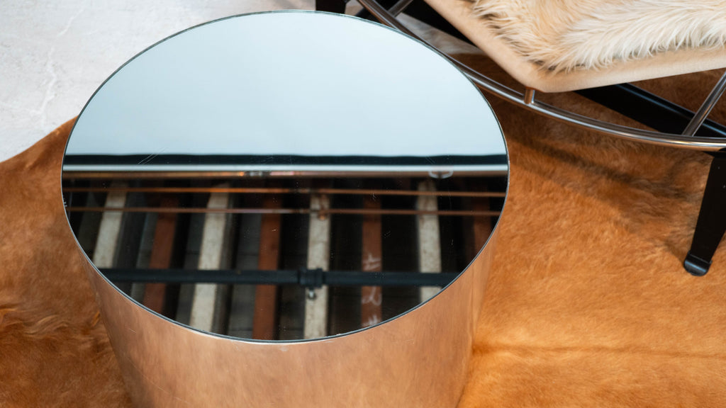 1980s Paul Mayen Rolling Drum Chrome Side Table for Habitat International