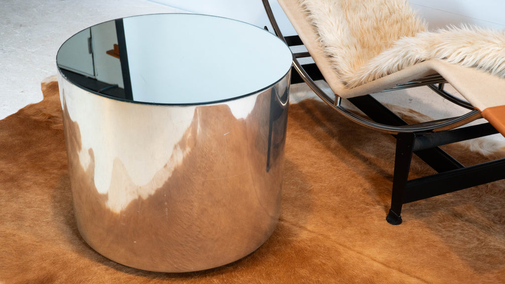 1980s Paul Mayen Rolling Drum Chrome Side Table for Habitat International