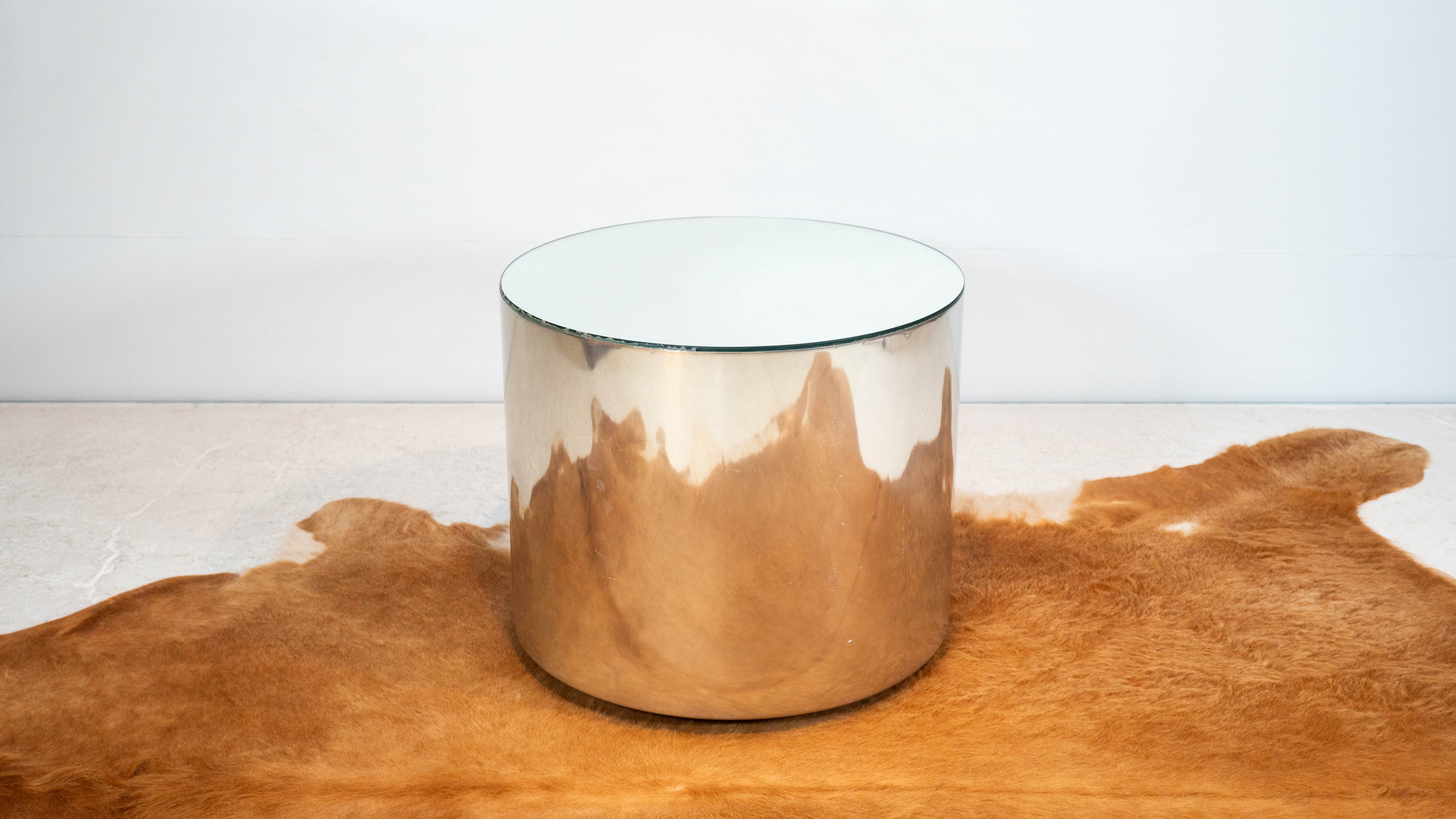 1980s Paul Mayen Rolling Drum Chrome Side Table for Habitat International