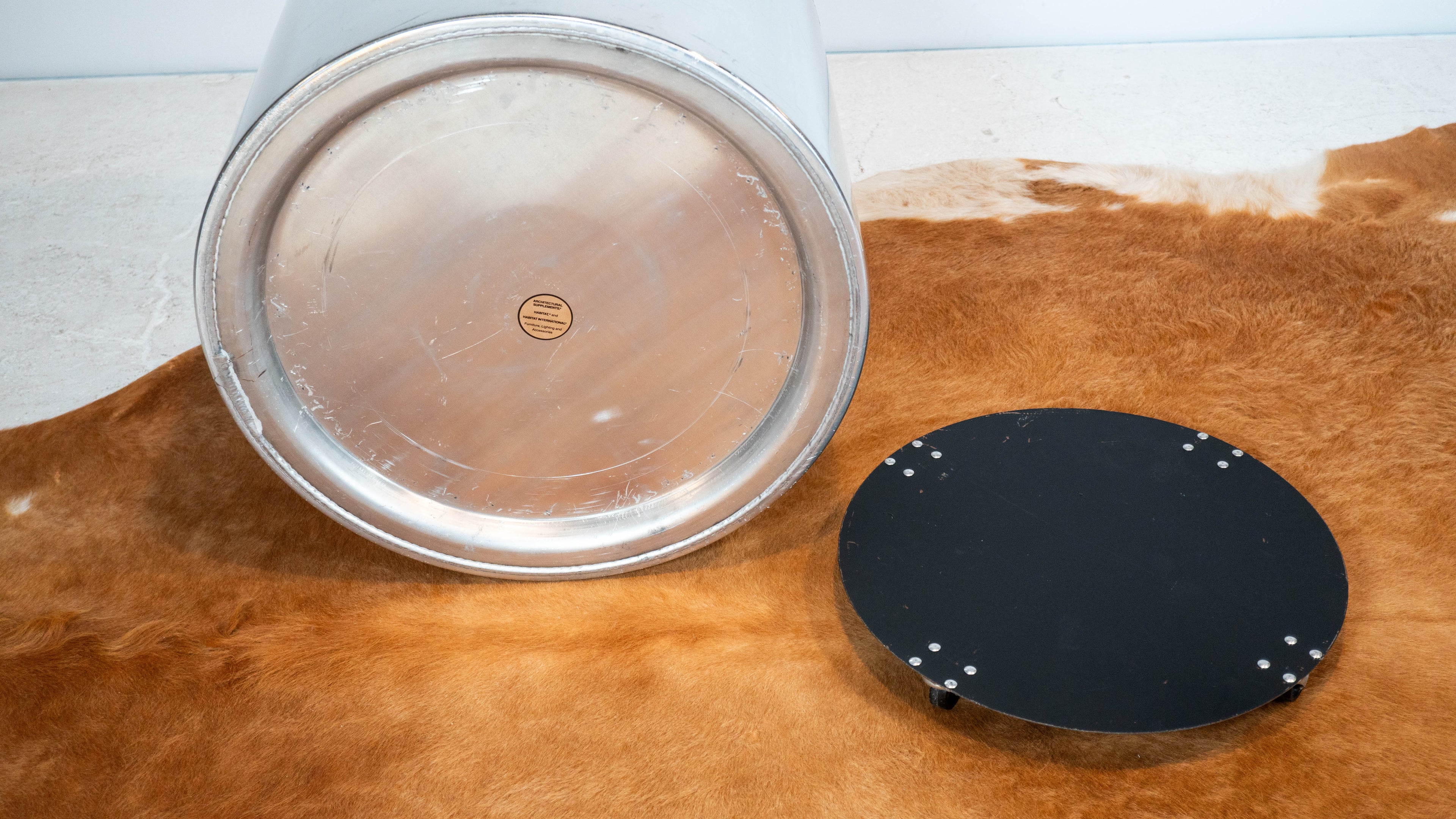 1980s Paul Mayen Rolling Drum Chrome Side Table for Habitat International