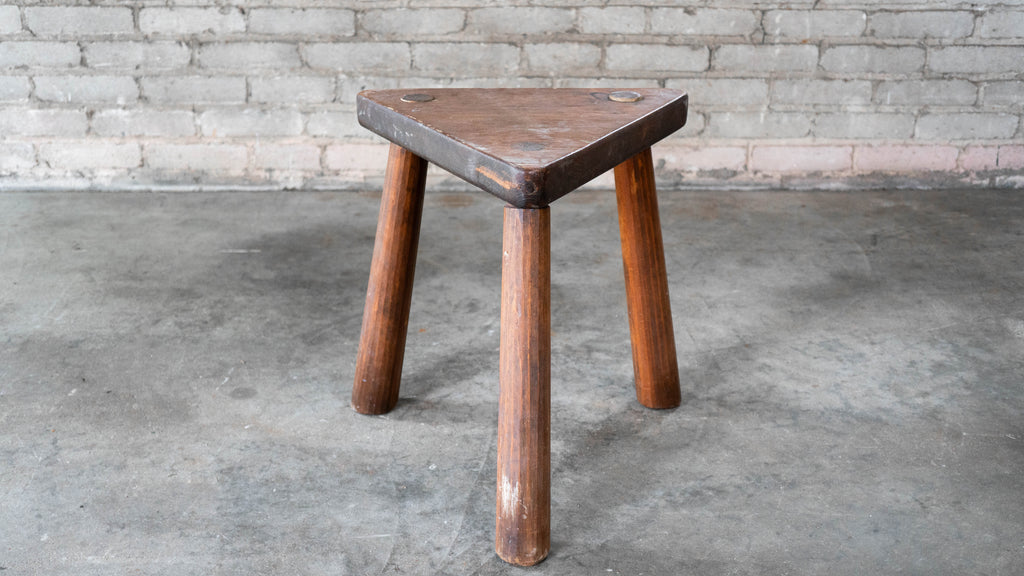 Vintage Rustic Primitive Wooden Stool