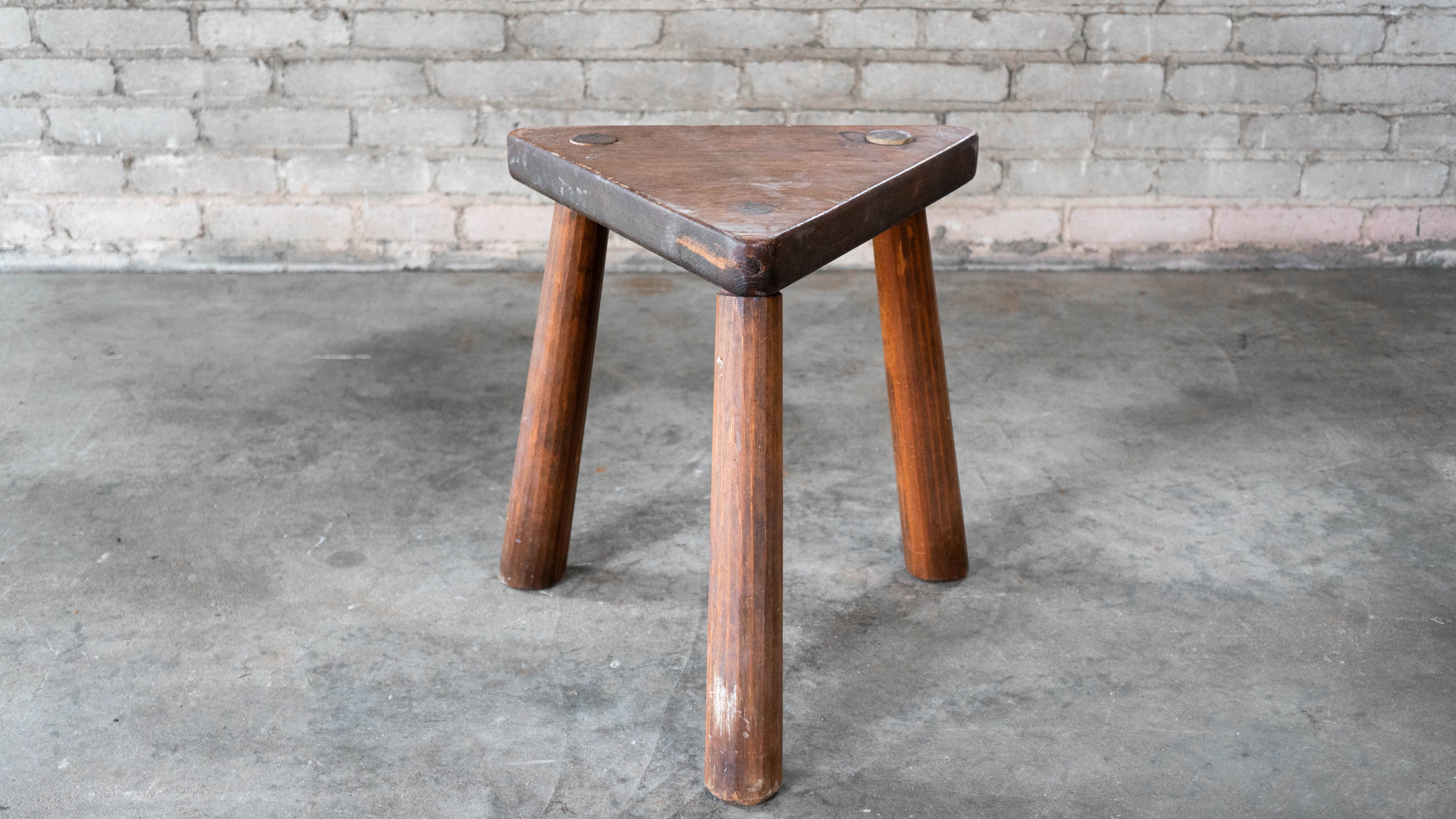 Vintage Rustic Primitive Wooden Stool