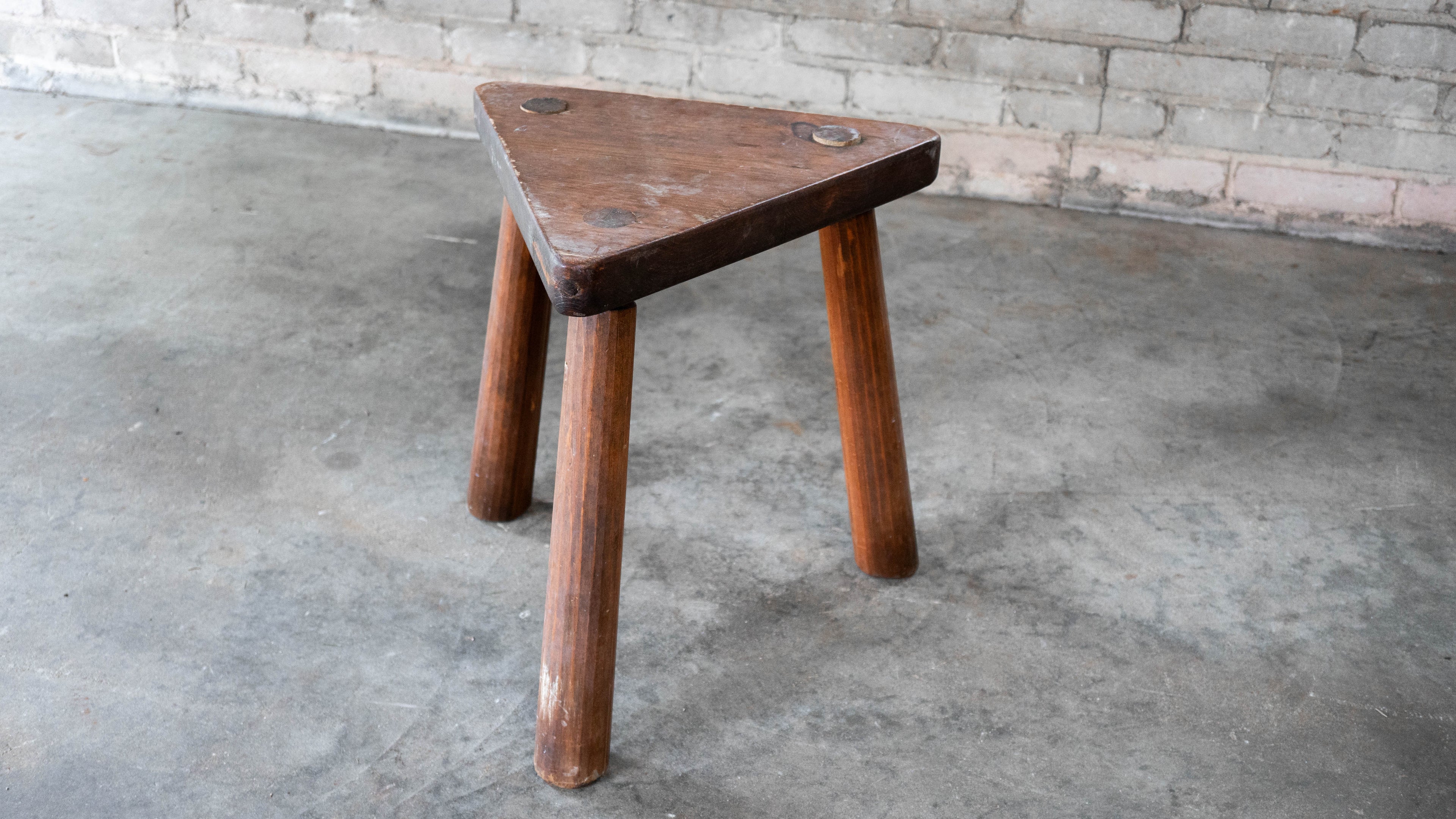 Vintage Rustic Primitive Wooden Stool