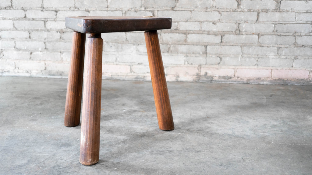 Vintage Rustic Primitive Wooden Stool