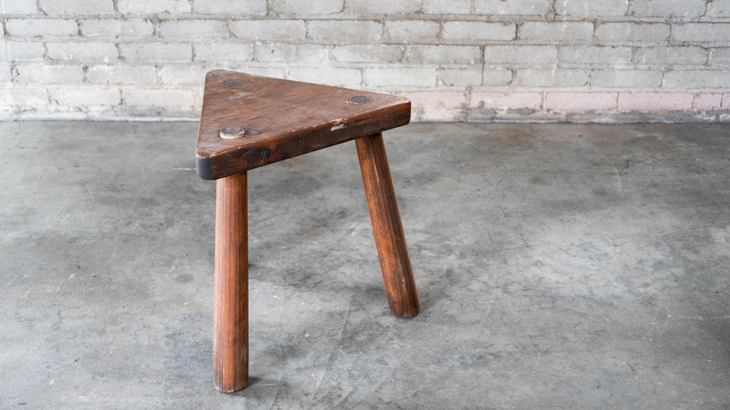 Vintage Rustic Primitive Wooden Stool