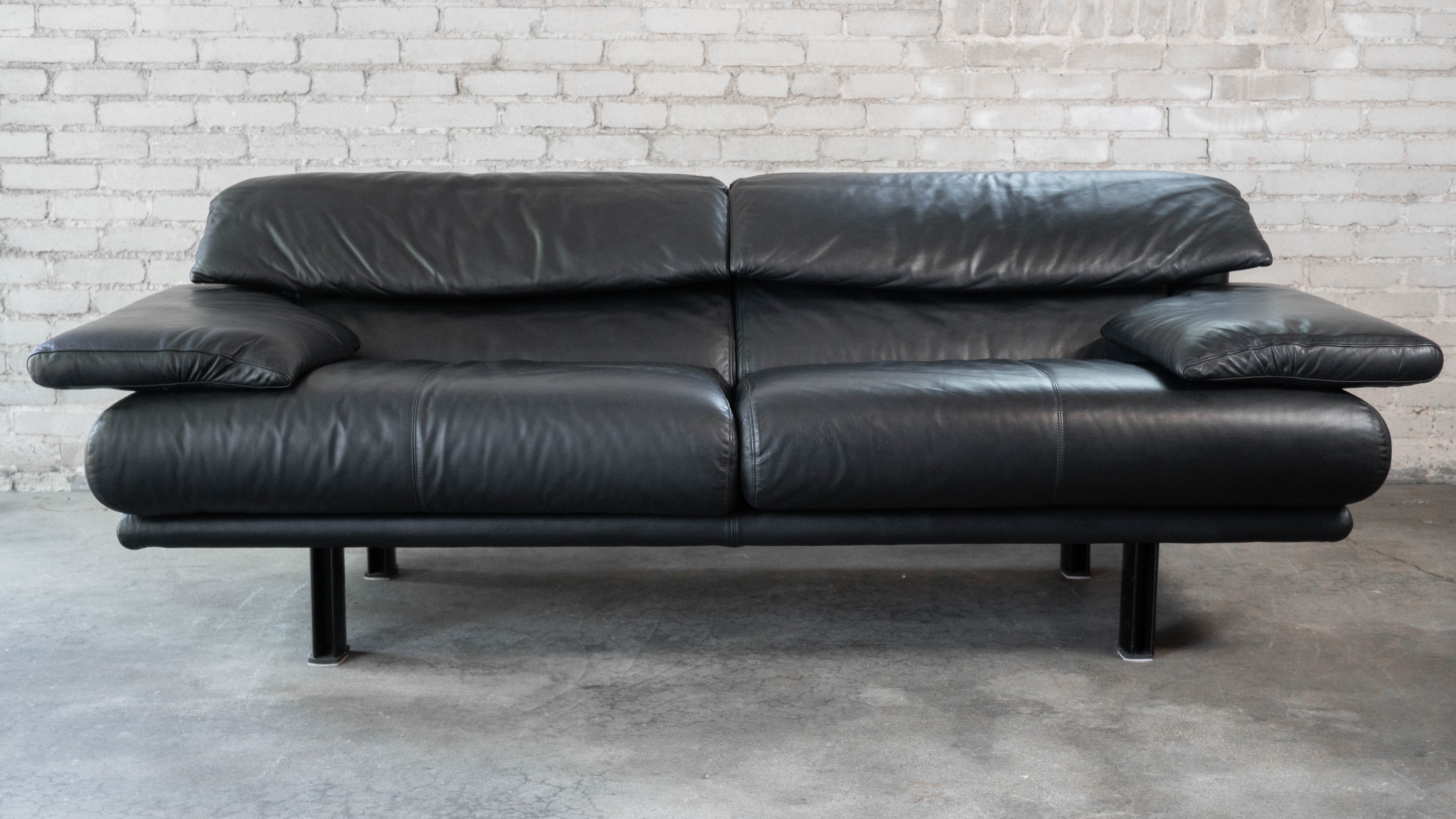 1980s Postmodern Leather Alanda Sofa by Paolo Piva for B&B Italia