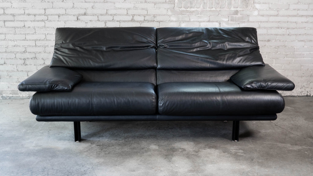 1980s Postmodern Leather Alanda Sofa by Paolo Piva for B&B Italia