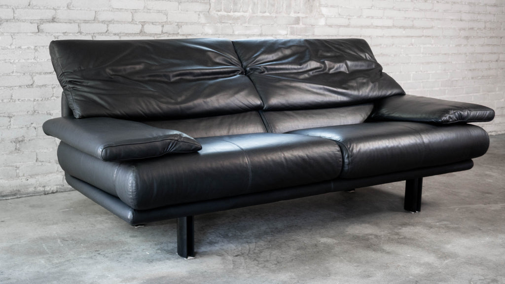 1980s Postmodern Leather Alanda Sofa by Paolo Piva for B&B Italia