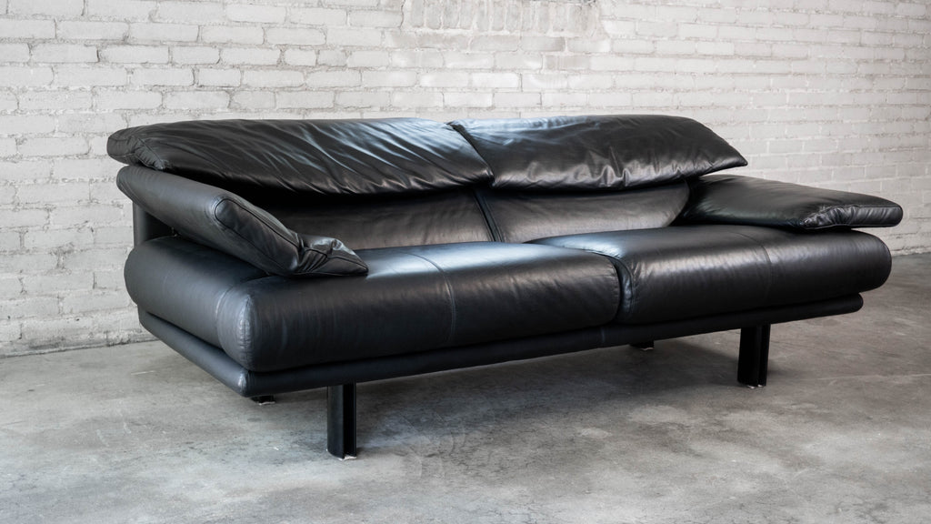 1980s Postmodern Leather Alanda Sofa by Paolo Piva for B&B Italia