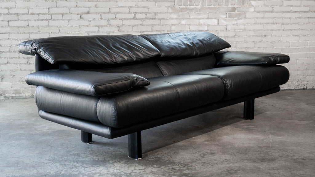 1980s Postmodern Leather Alanda Sofa by Paolo Piva for B&B Italia